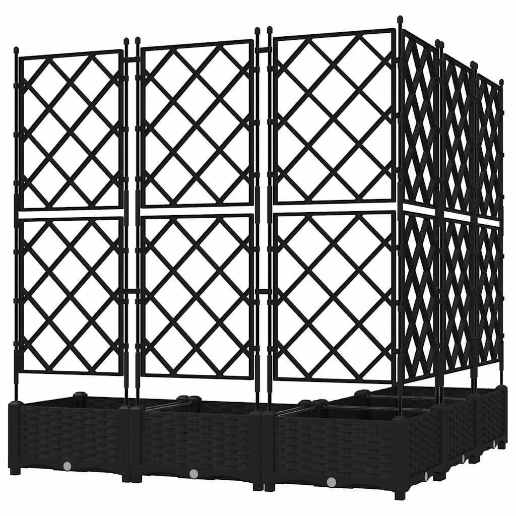 vidaXL Garten-Pflanzgefäß 5 pcs Schwarz 120 x 120 x 125,5 cm