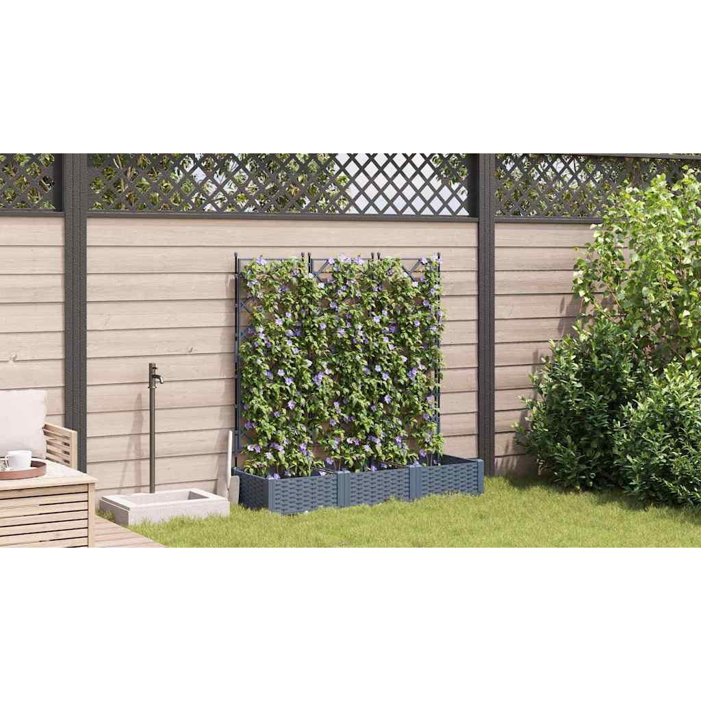 vidaXL Garten-Pflanzgefäß 3 pcs Hellgrau 120 x 40 x 125,5 cm
