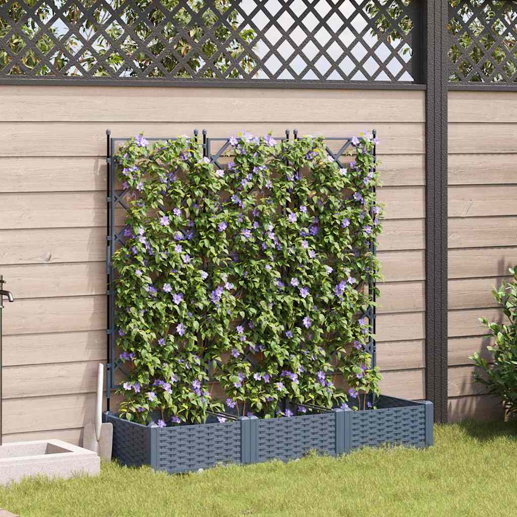 vidaXL Garten-Pflanzgefäß 3 pcs Hellgrau 120 x 40 x 125,5 cm