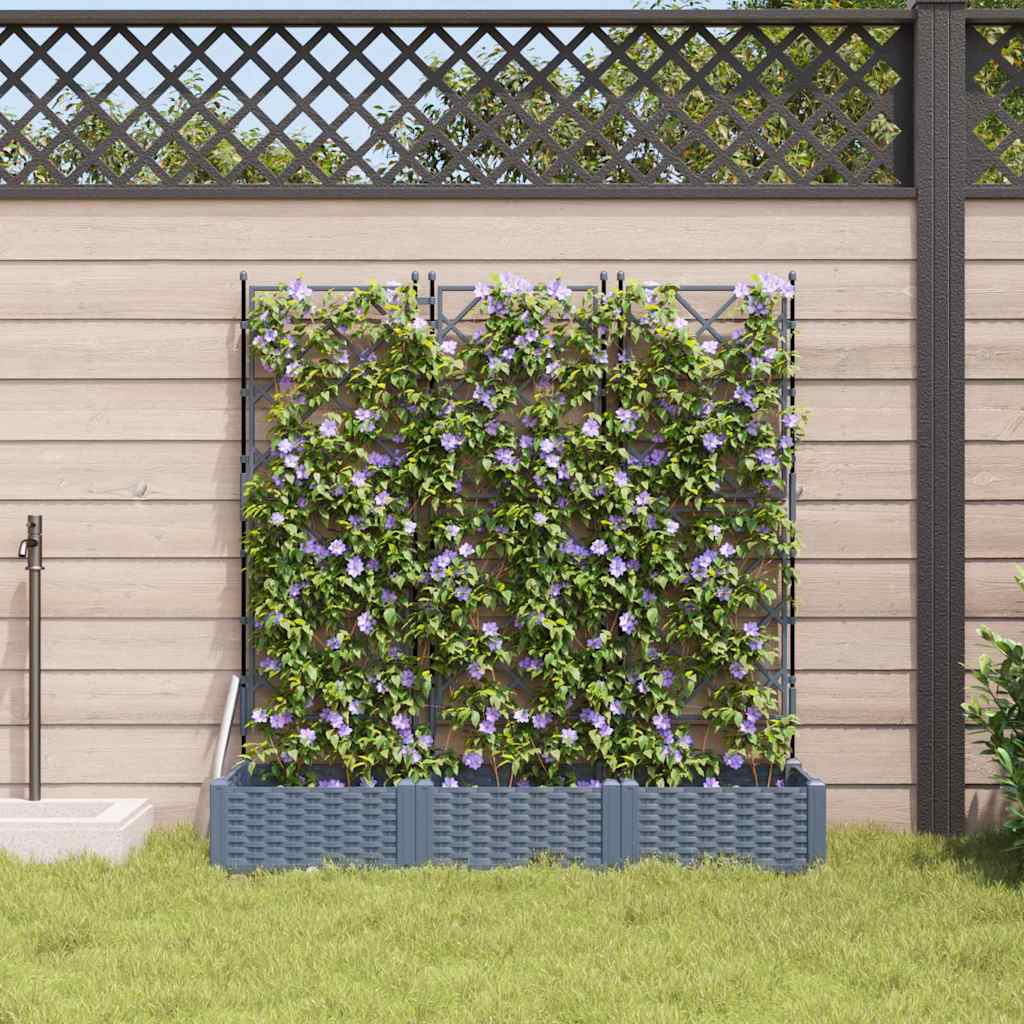 vidaXL Garten-Pflanzgefäß 3 pcs Hellgrau 120 x 40 x 125,5 cm