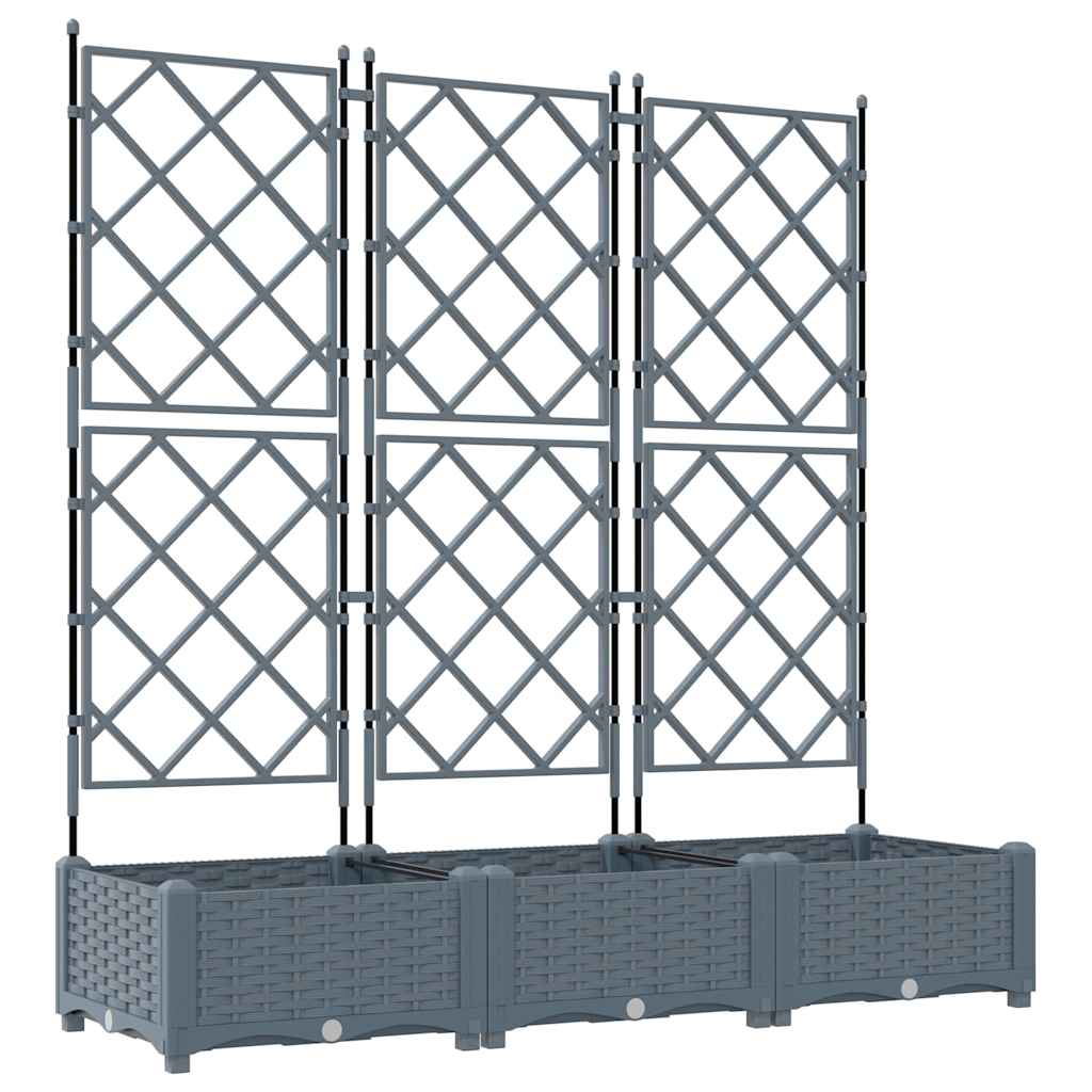 vidaXL Garten-Pflanzgefäß 3 pcs Hellgrau 120 x 40 x 125,5 cm