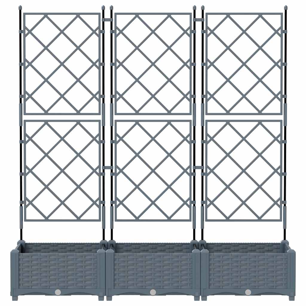 vidaXL Garten-Pflanzgefäß 3 pcs Hellgrau 120 x 40 x 125,5 cm