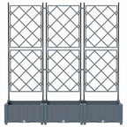 vidaXL Garten-Pflanzgefäß 3 pcs Hellgrau 120 x 40 x 125,5 cm
