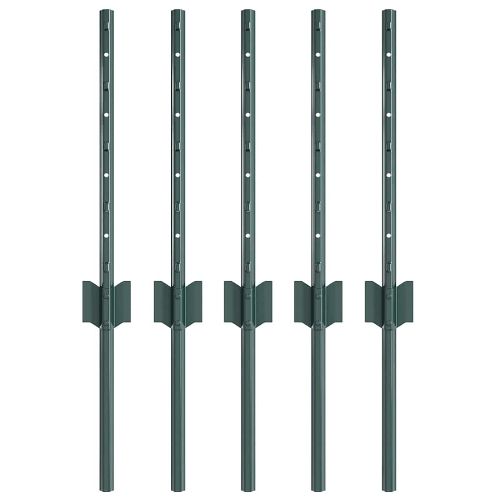 vidaXL Zaunpfosten 5 pcs Grün 80 cm Stahl