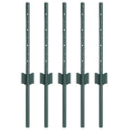 vidaXL Zaunpfosten 5 pcs Grün 80 cm Stahl