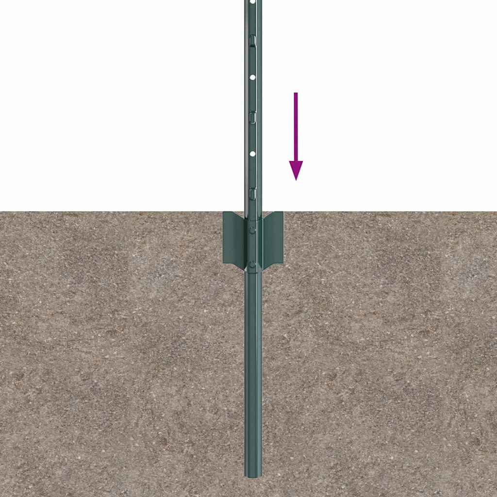 vidaXL Zaunpfosten 5 pcs Grün 80 cm Stahl
