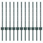 vidaXL Zaunpfosten 11 pcs Grün 100 cm Stahl