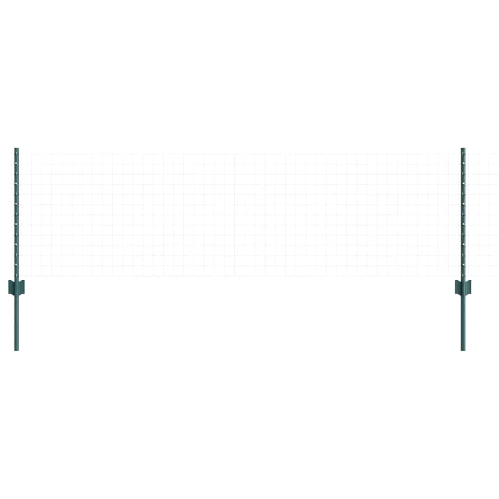 vidaXL Zaunpfosten 11 pcs Grün 100 cm Stahl