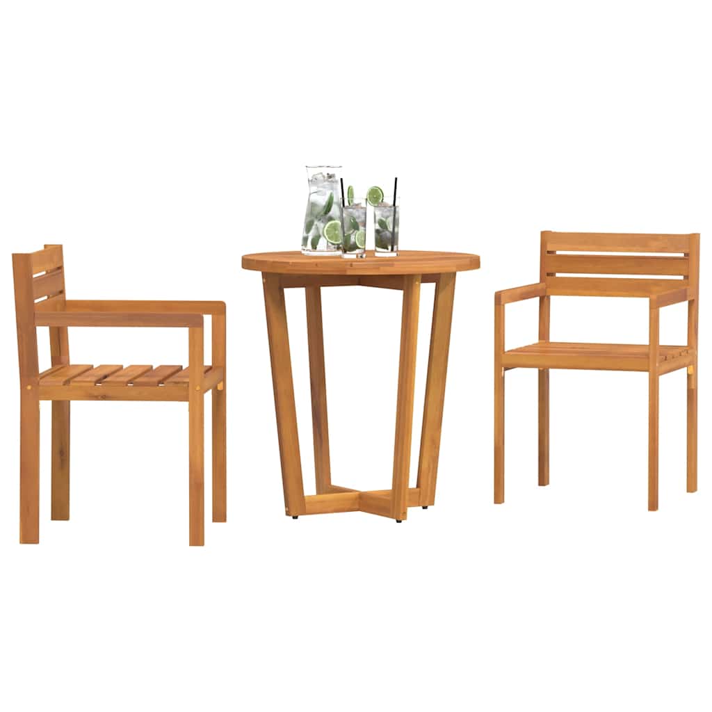vidaXL 3-teiliges Garten-Ess-Set aus Massivholz Akazie