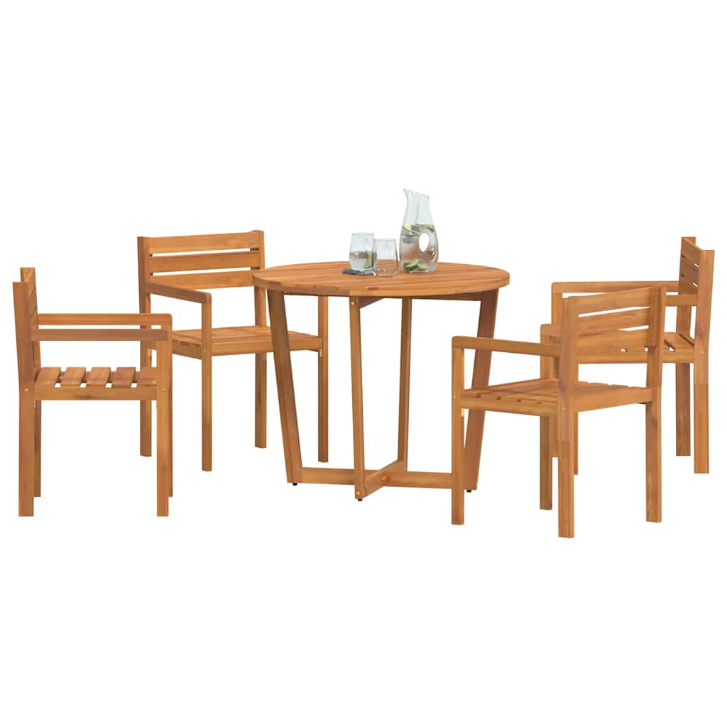 vidaXL 5-teiliges Garten-Ess-Set aus Massivholz Akazie