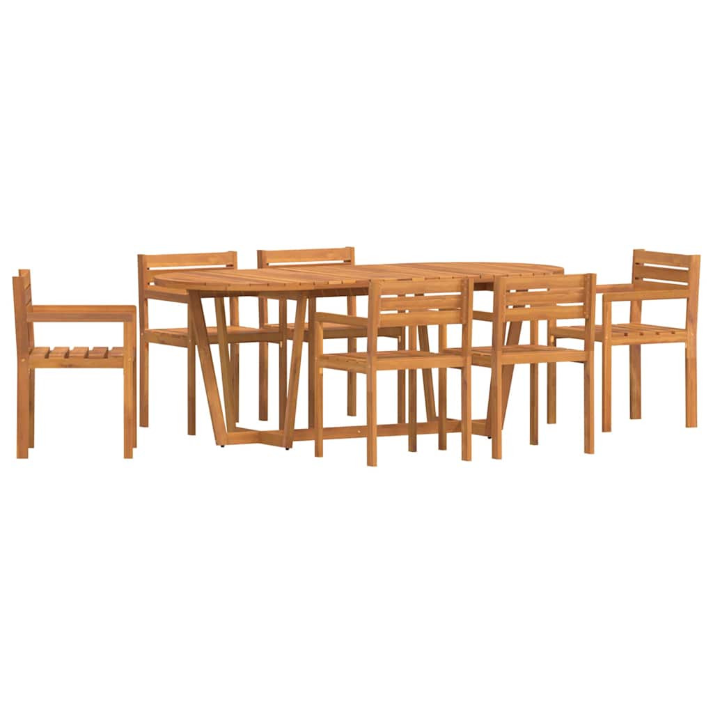 vidaXL 7-teiliges Garten-Ess-Set aus Massivholz Akazie