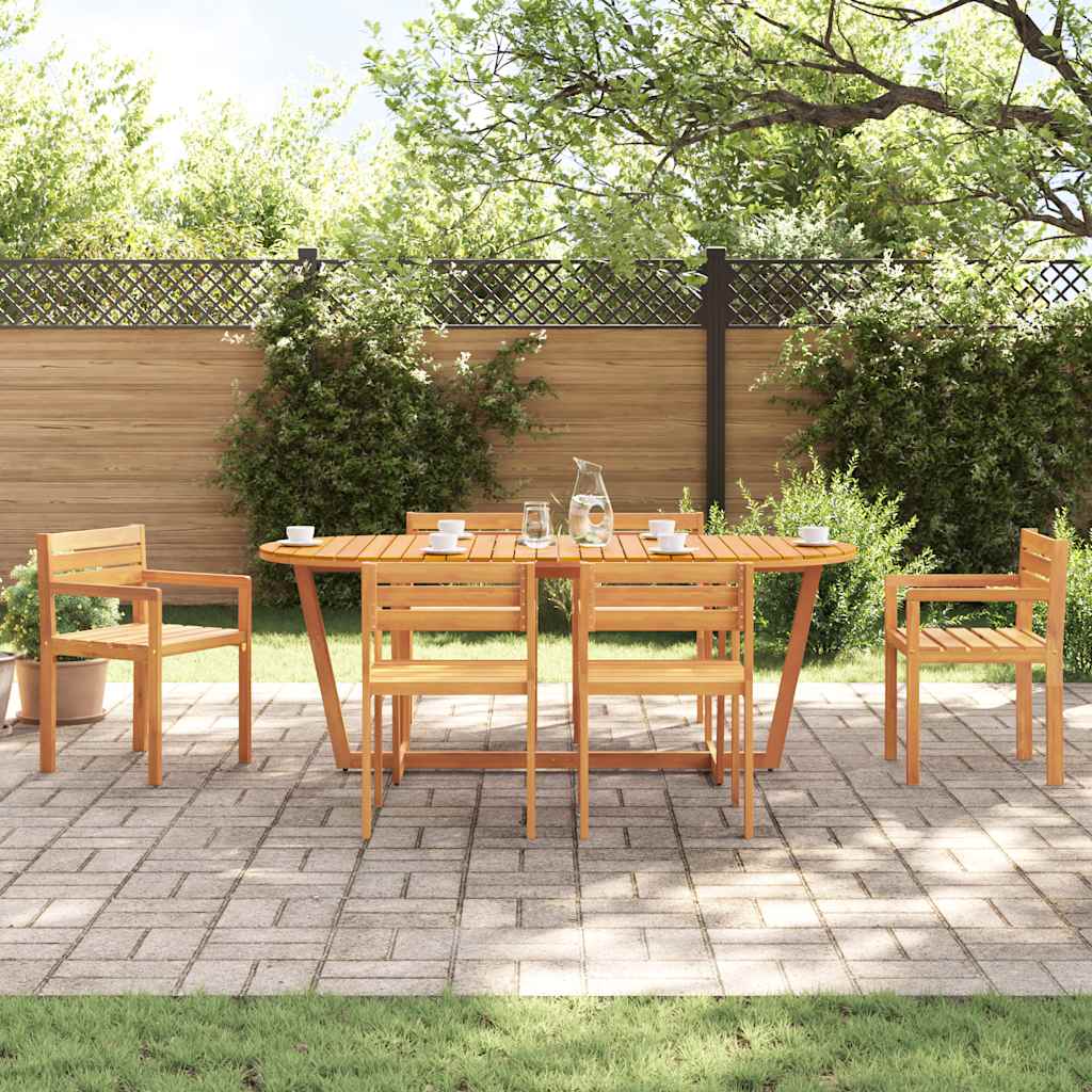 vidaXL 7-teiliges Garten-Ess-Set aus Massivholz Akazie