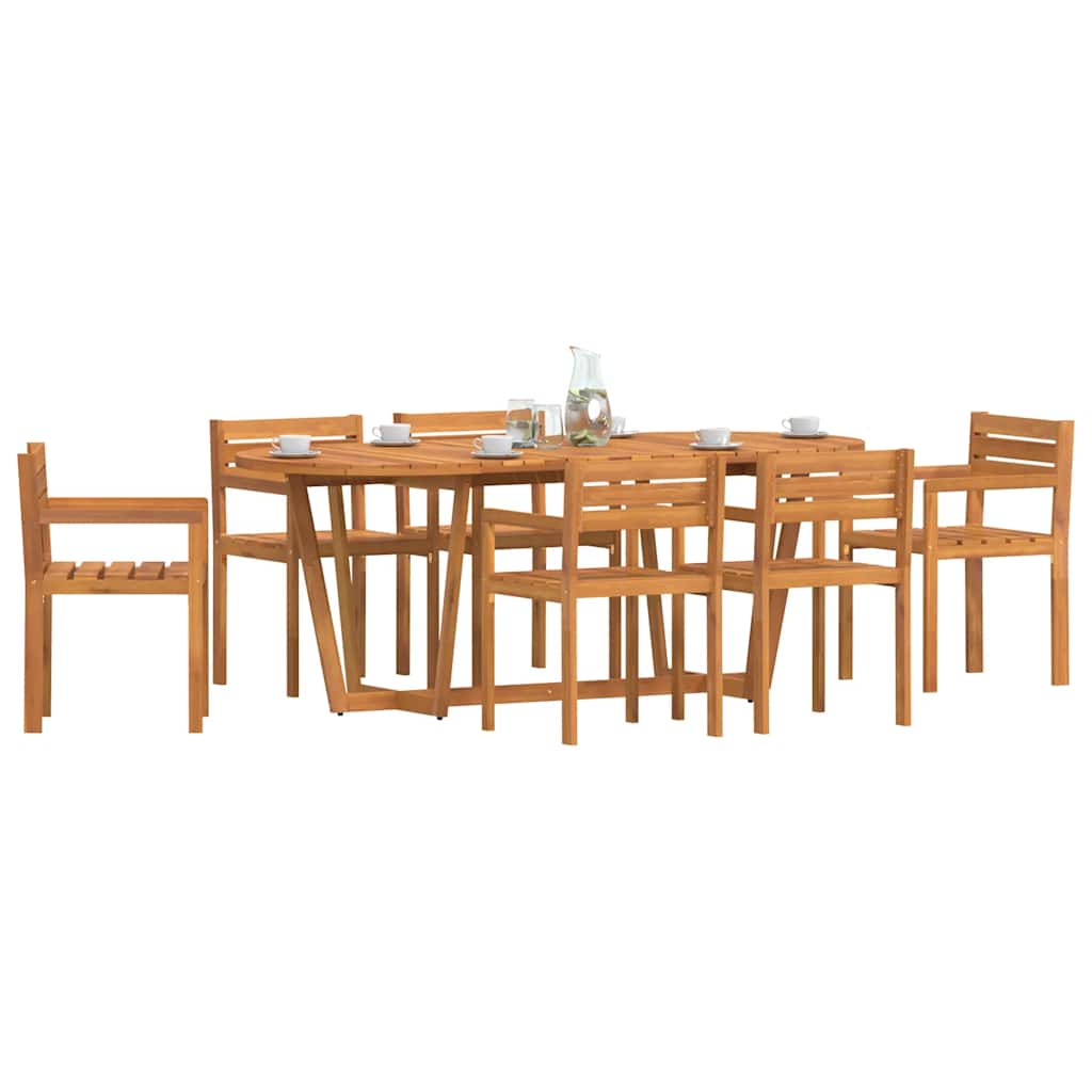 vidaXL 7-teiliges Garten-Ess-Set aus Massivholz Akazie
