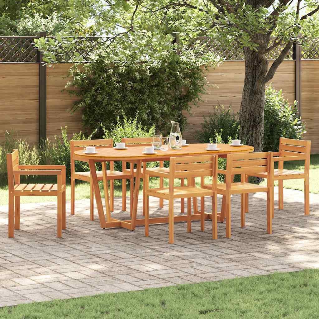 vidaXL 7-teiliges Garten-Ess-Set aus Massivholz Akazie