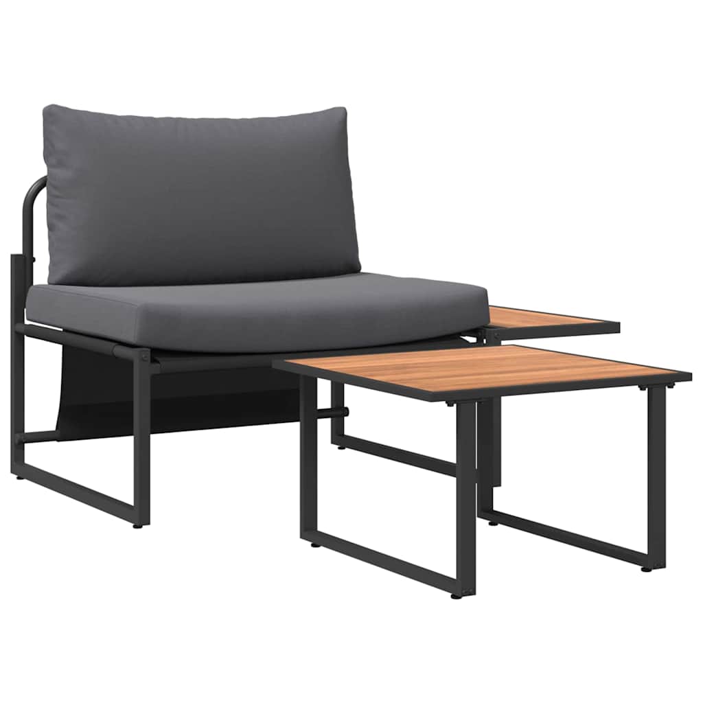 vidaXL Gartensofa-set 2 pcs Anthrazit Stahl