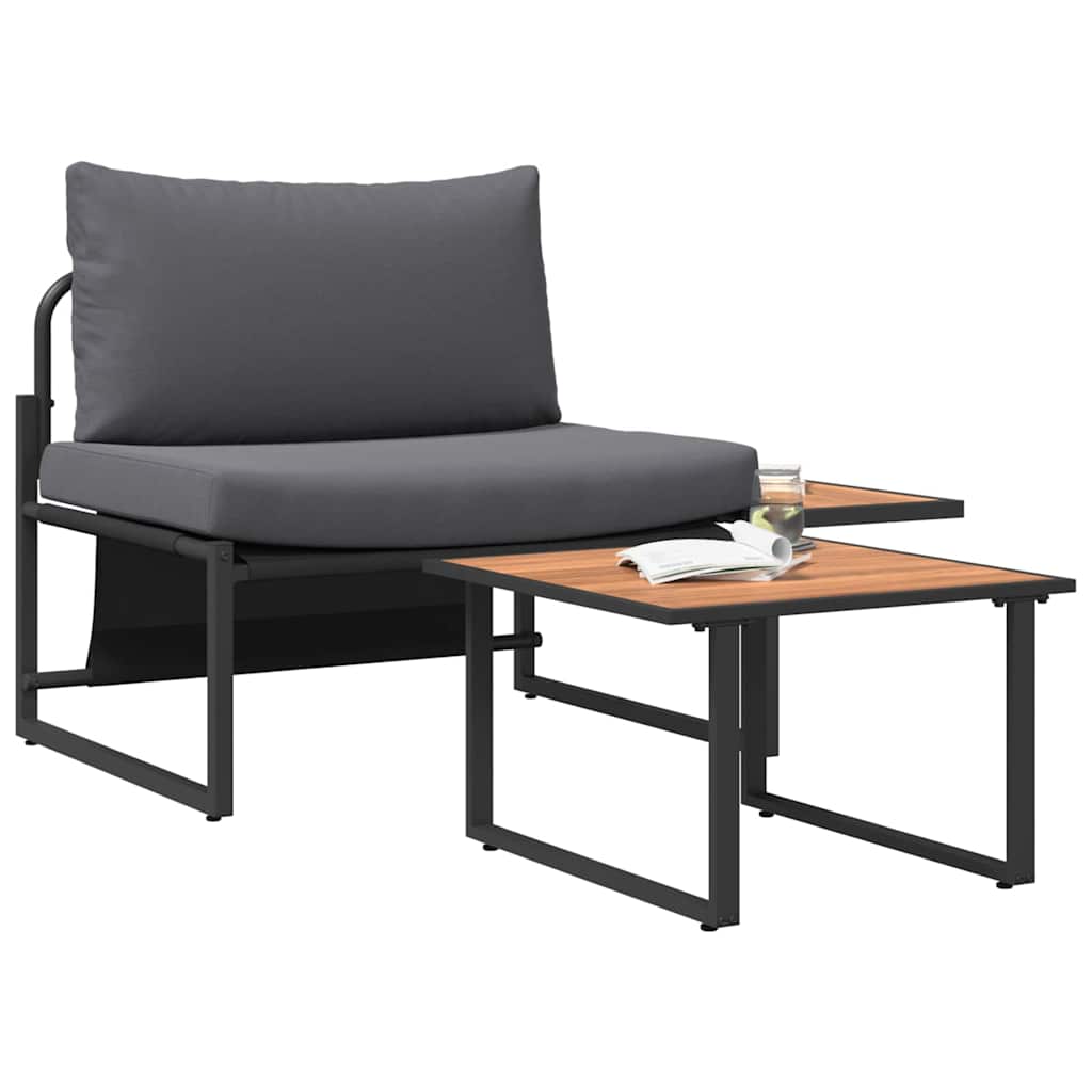 vidaXL Gartensofa-set 2 pcs Anthrazit Stahl