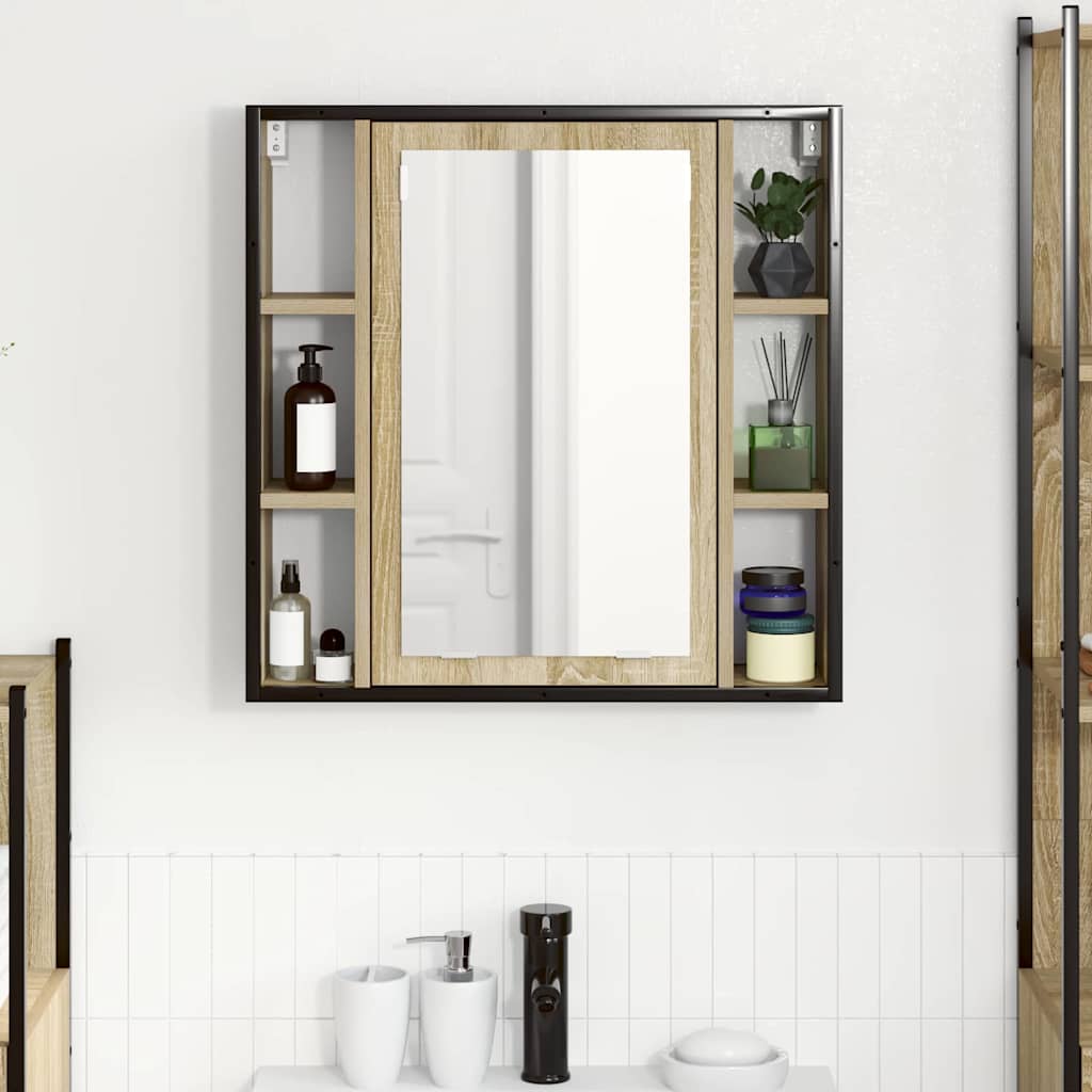 vidaXL Spiegelschrank Sonoma-Eiche 60 x 16 x 60 cm Holzwerkstoff