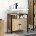 vidaXL Badezimmerschrank mit Tür Beige 60 x 30 x 60 cm Holzwerkstoff
