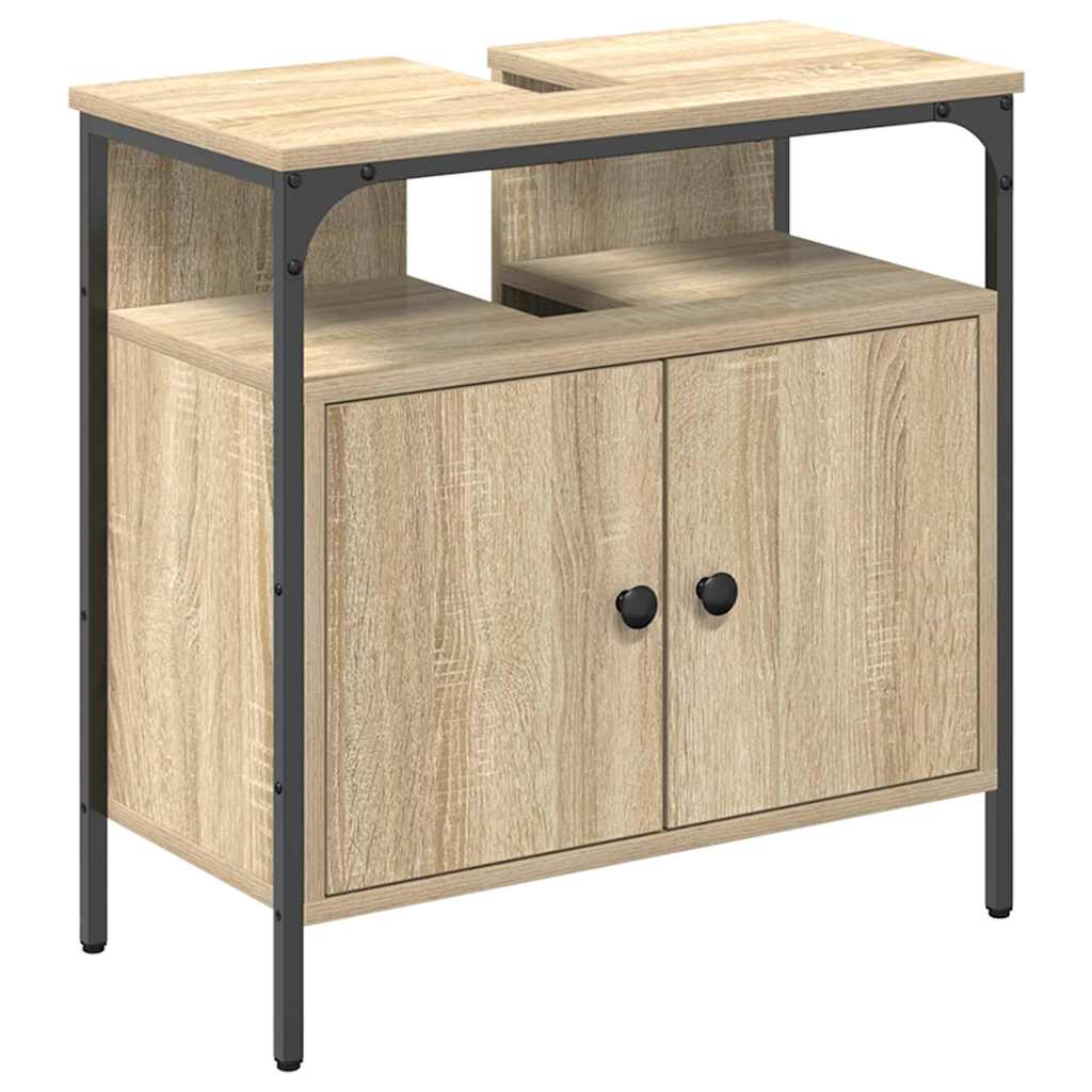 vidaXL Badezimmerschrank mit Tür Beige 60 x 30 x 60 cm Holzwerkstoff