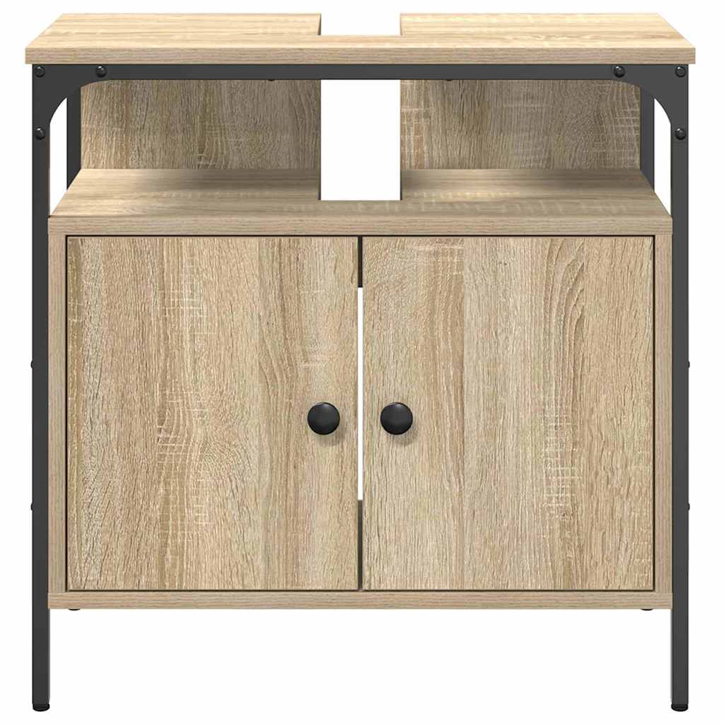 vidaXL Badezimmerschrank mit Tür Beige 60 x 30 x 60 cm Holzwerkstoff