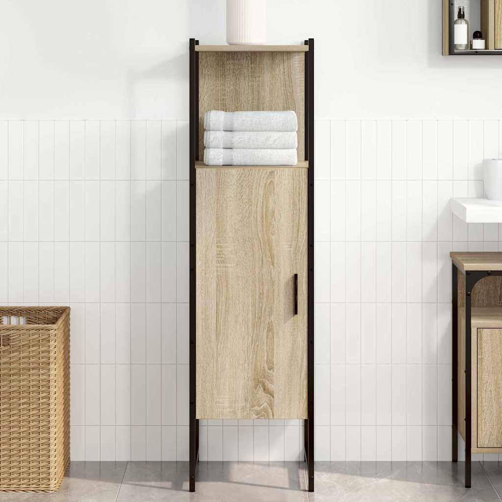 vidaXL Badezimmerschrank Beige 33 x 33 x 120,5 cm Holzwerkstoff