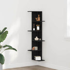 vidaXL Wand-Eckregal Schwarz Eichen-Optik 36,5 x 36,5 x 140 cm