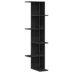 vidaXL Wand-Eckregal Schwarz Eichen-Optik 36,5 x 36,5 x 140 cm