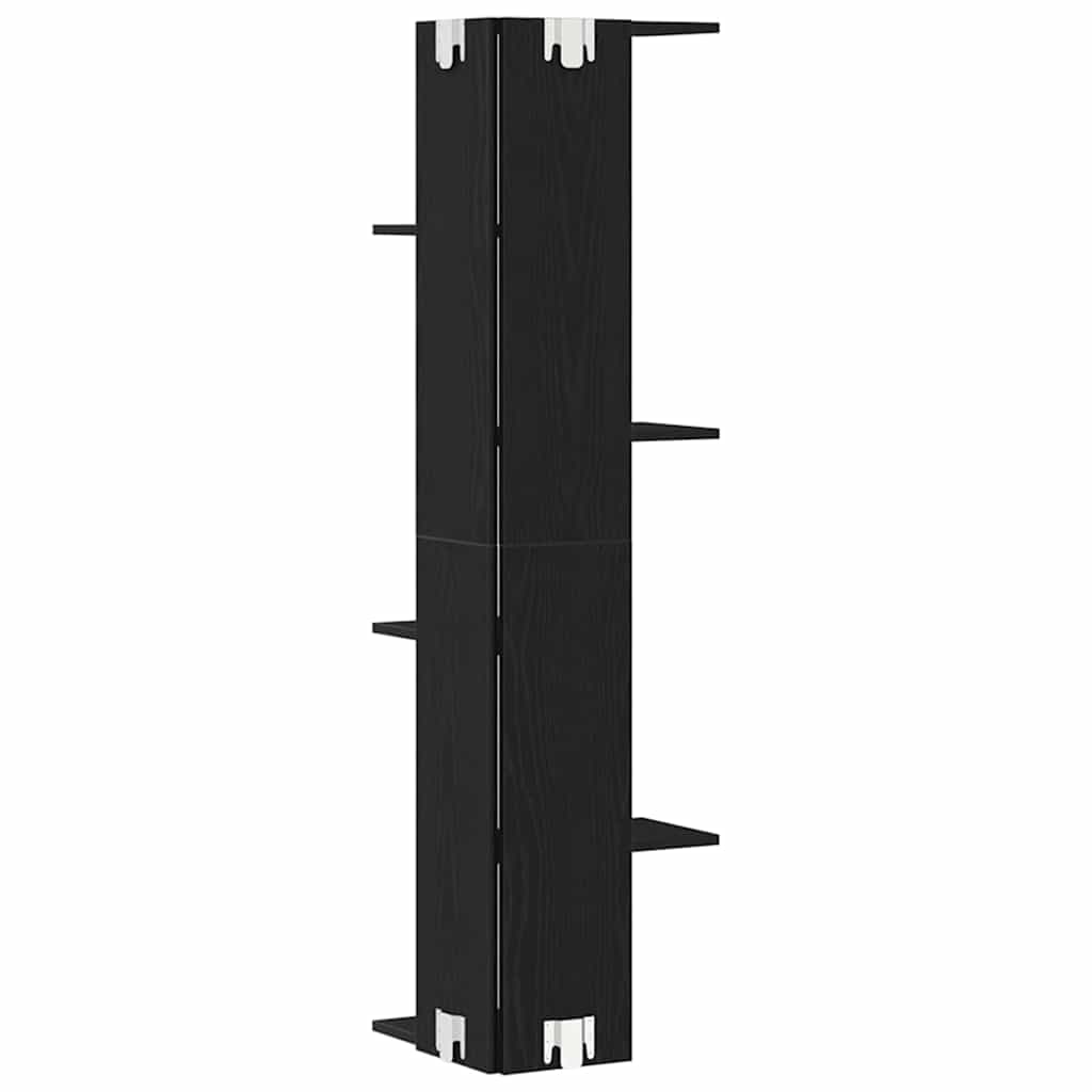 vidaXL Wand-Eckregal Schwarz Eichen-Optik 36,5 x 36,5 x 140 cm