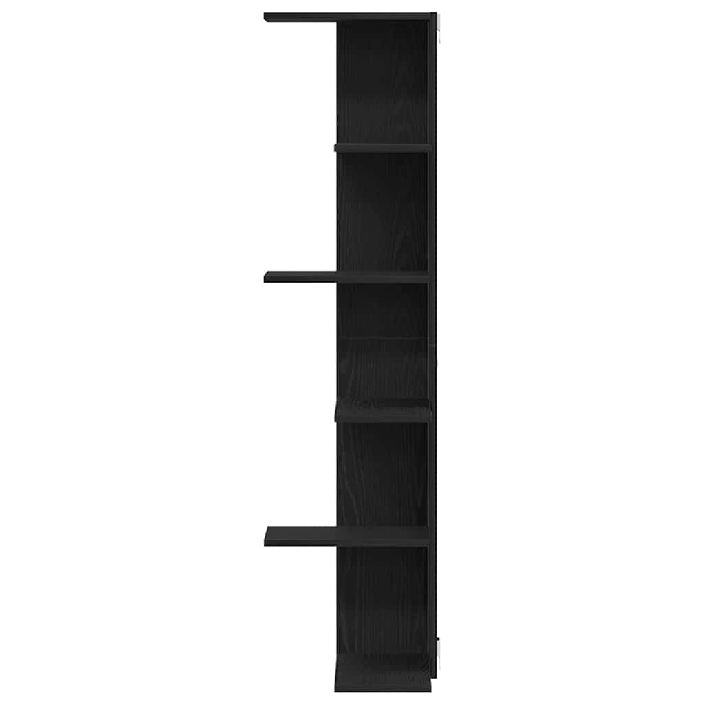 vidaXL Wand-Eckregal Schwarz Eichen-Optik 36,5 x 36,5 x 140 cm