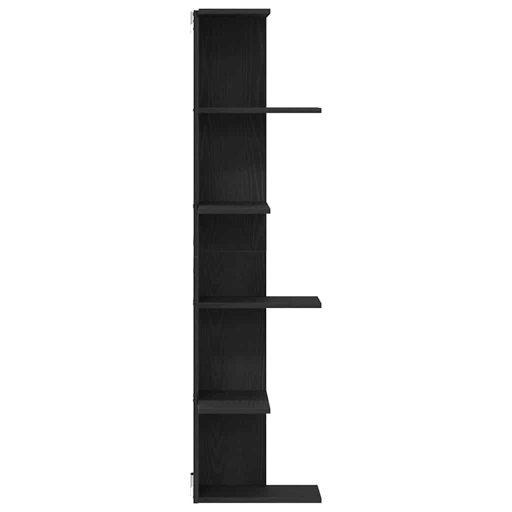 vidaXL Wand-Eckregal Schwarz Eichen-Optik 36,5 x 36,5 x 140 cm