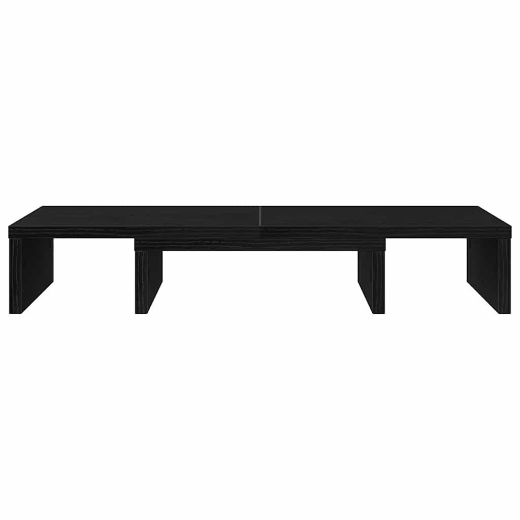 vidaXL Monitorständer Verstellbar Schwarz Eichen-Optik 60x24x10,5 cm