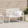vidaXL Gartenbank Weiß 120 x 59 x 88 cm HDPE