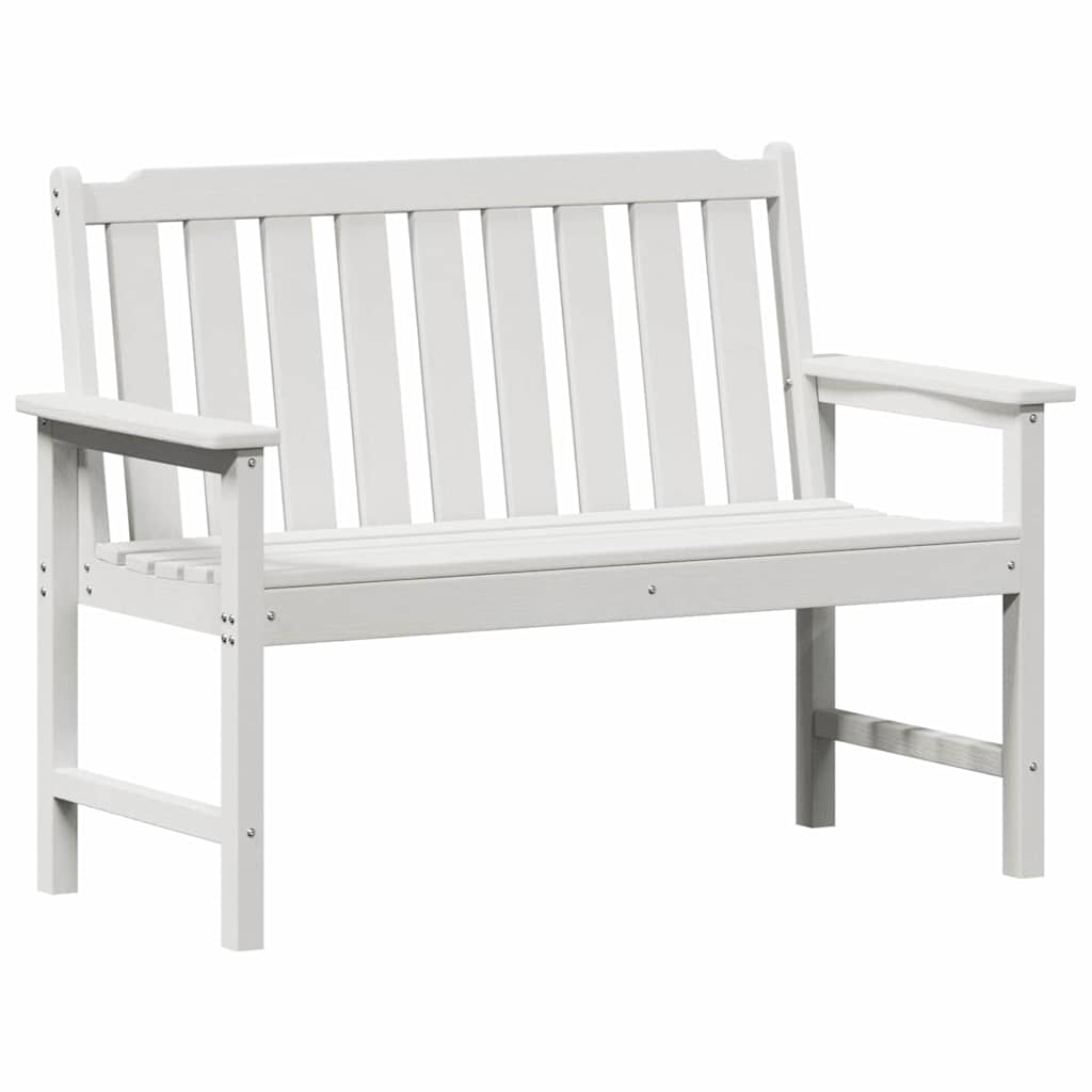 vidaXL Gartenbank Weiß 120 x 59 x 88 cm HDPE