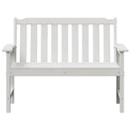 vidaXL Gartenbank Weiß 120 x 59 x 88 cm HDPE
