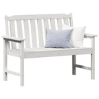vidaXL Gartenbank Weiß 120 x 59 x 88 cm HDPE