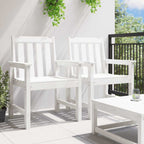 vidaXL Garten-Esszimmerstuhl 2 pcs Weiß 65,5 x 59 x 88 cm HDPE