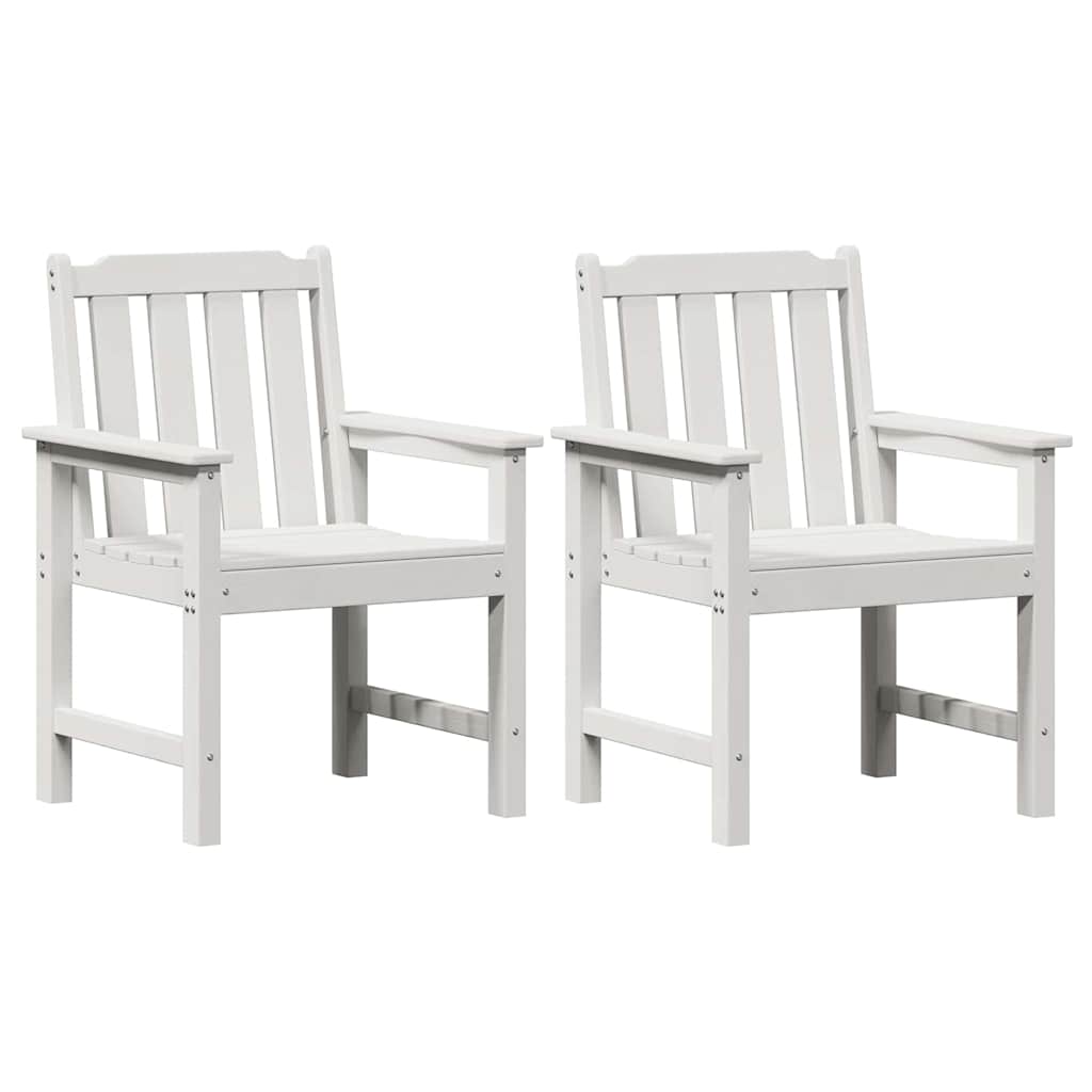 vidaXL Garten-Esszimmerstuhl 2 pcs Weiß 65,5 x 59 x 88 cm HDPE