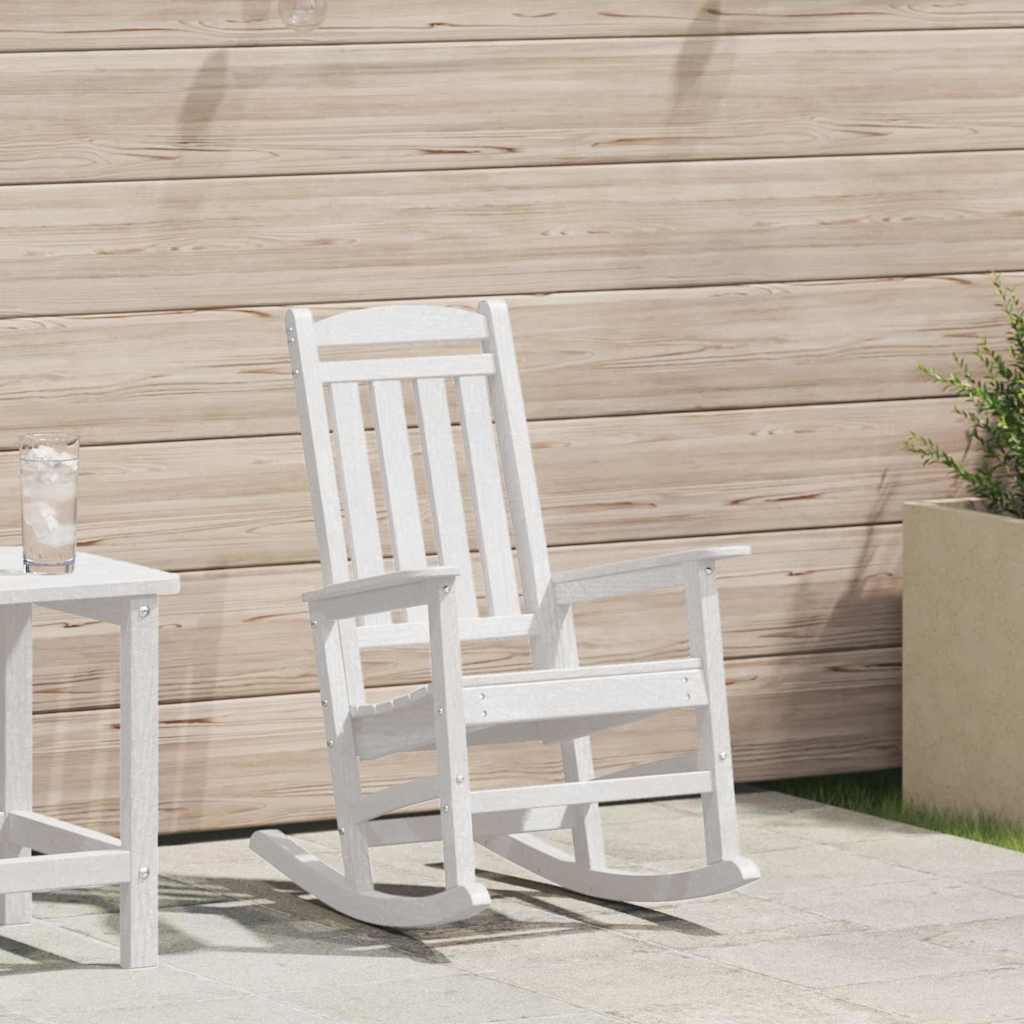 vidaXL Schaukelstuhl für den Garten Weiß 92 x 70 x 108cm HDPE