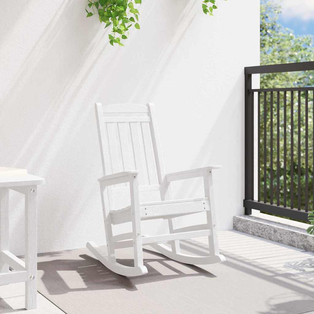 vidaXL Schaukelstuhl für den Garten Weiß 92 x 70 x 108cm HDPE