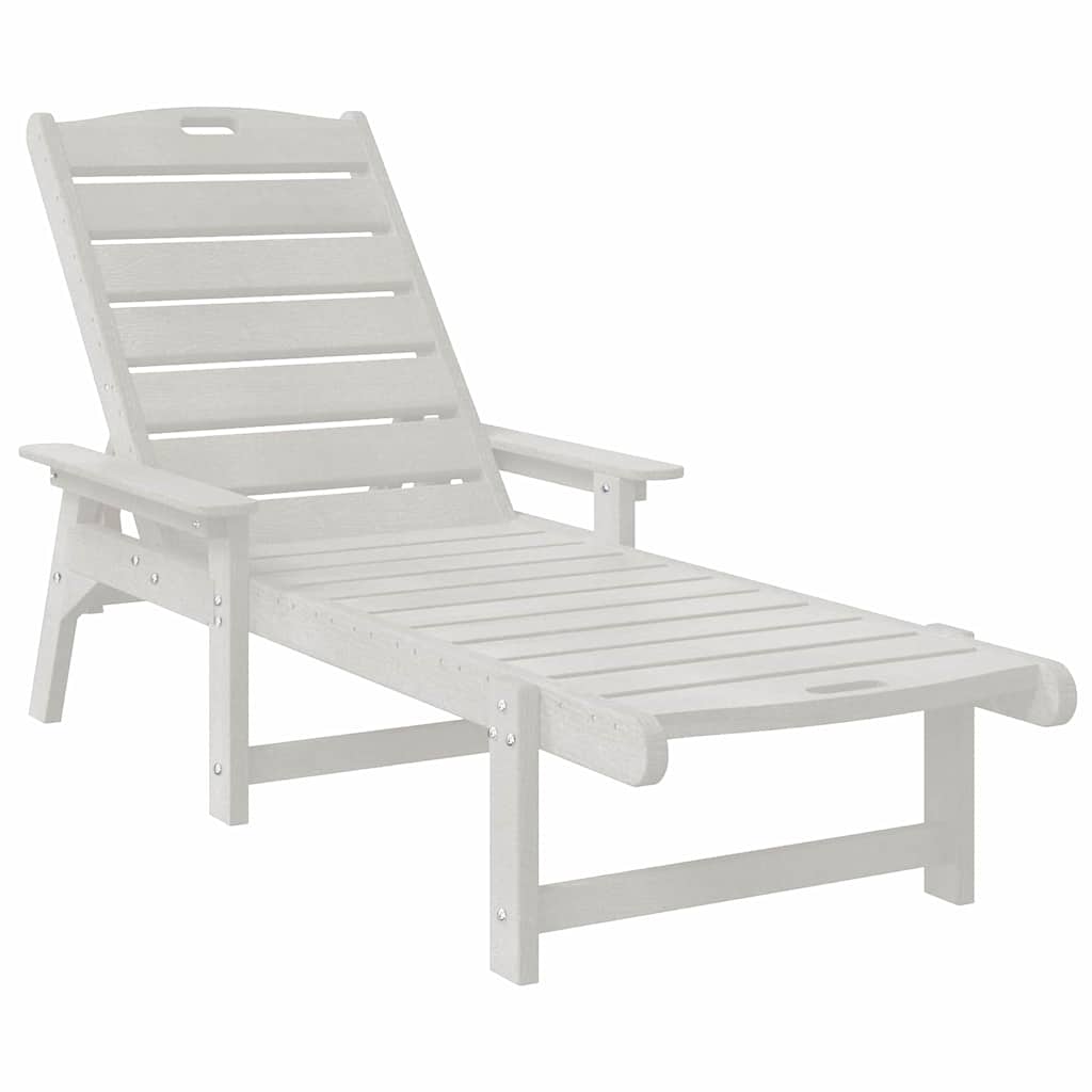 vidaXL Sonnenliege Weiß 195,5 x 53 x 98,5 cm HDPE
