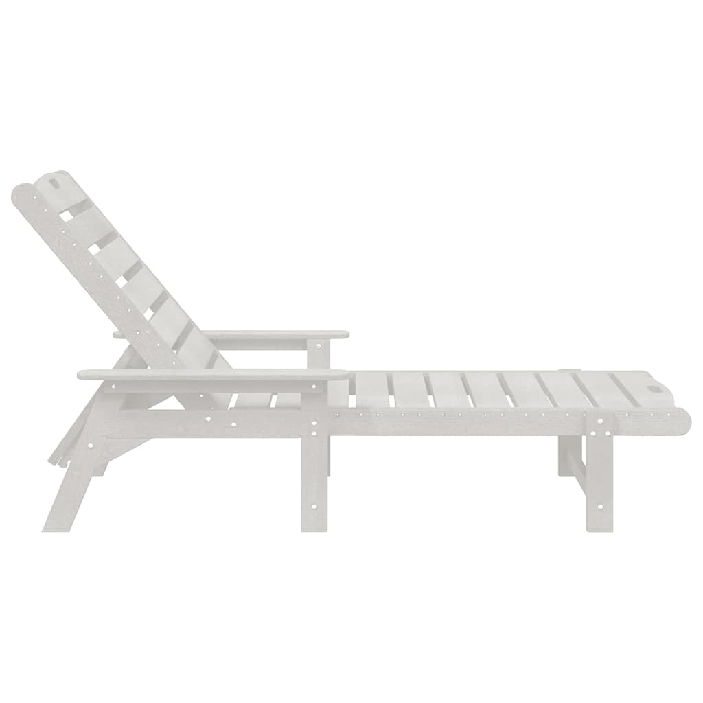 vidaXL Sonnenliege Weiß 195,5 x 53 x 98,5 cm HDPE