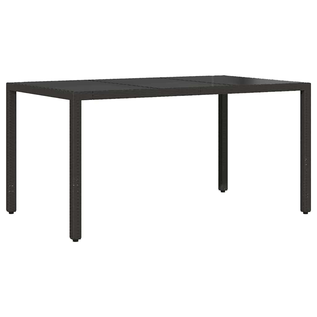 vidaXL Garten Essgruppe 7 pcs Schwarz Poly-Rattan