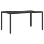 vidaXL Garten Essgruppe 7 pcs Schwarz Poly-Rattan