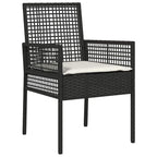 vidaXL Garten Essgruppe 7 pcs Schwarz Poly-Rattan