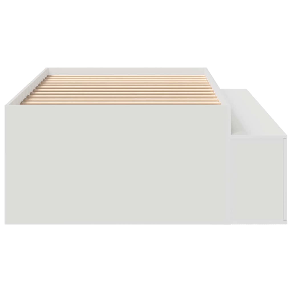 vidaXL Bettrahmen mit Schubladen Weiß 90 x 200 cm Holzwerkstoff
