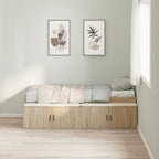 vidaXL Bettrahmen mit Speicher Sonoma-Eiche 90 x 200 cm Holzwerkstoff