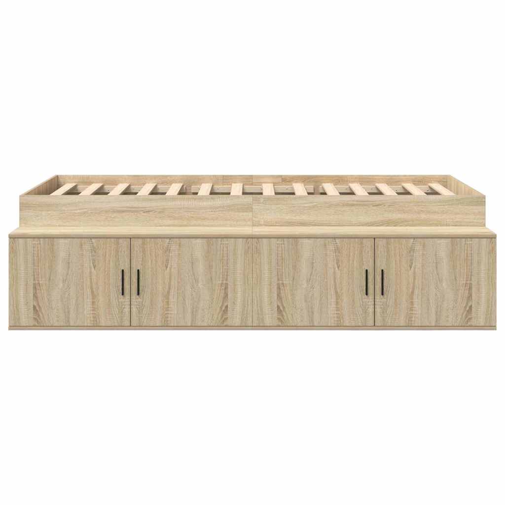 vidaXL Bettrahmen mit Speicher Sonoma-Eiche 90 x 200 cm Holzwerkstoff