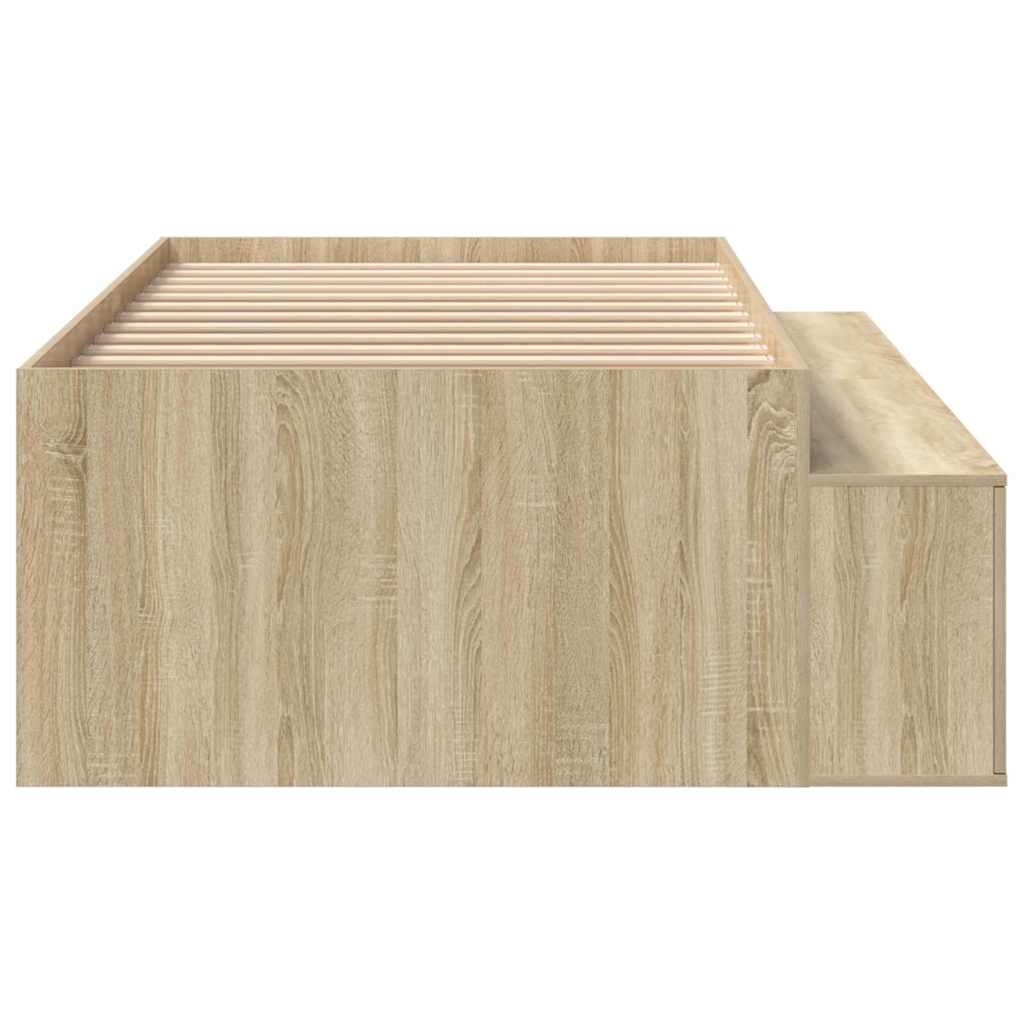 vidaXL Bettrahmen mit Speicher Sonoma-Eiche 90 x 200 cm Holzwerkstoff