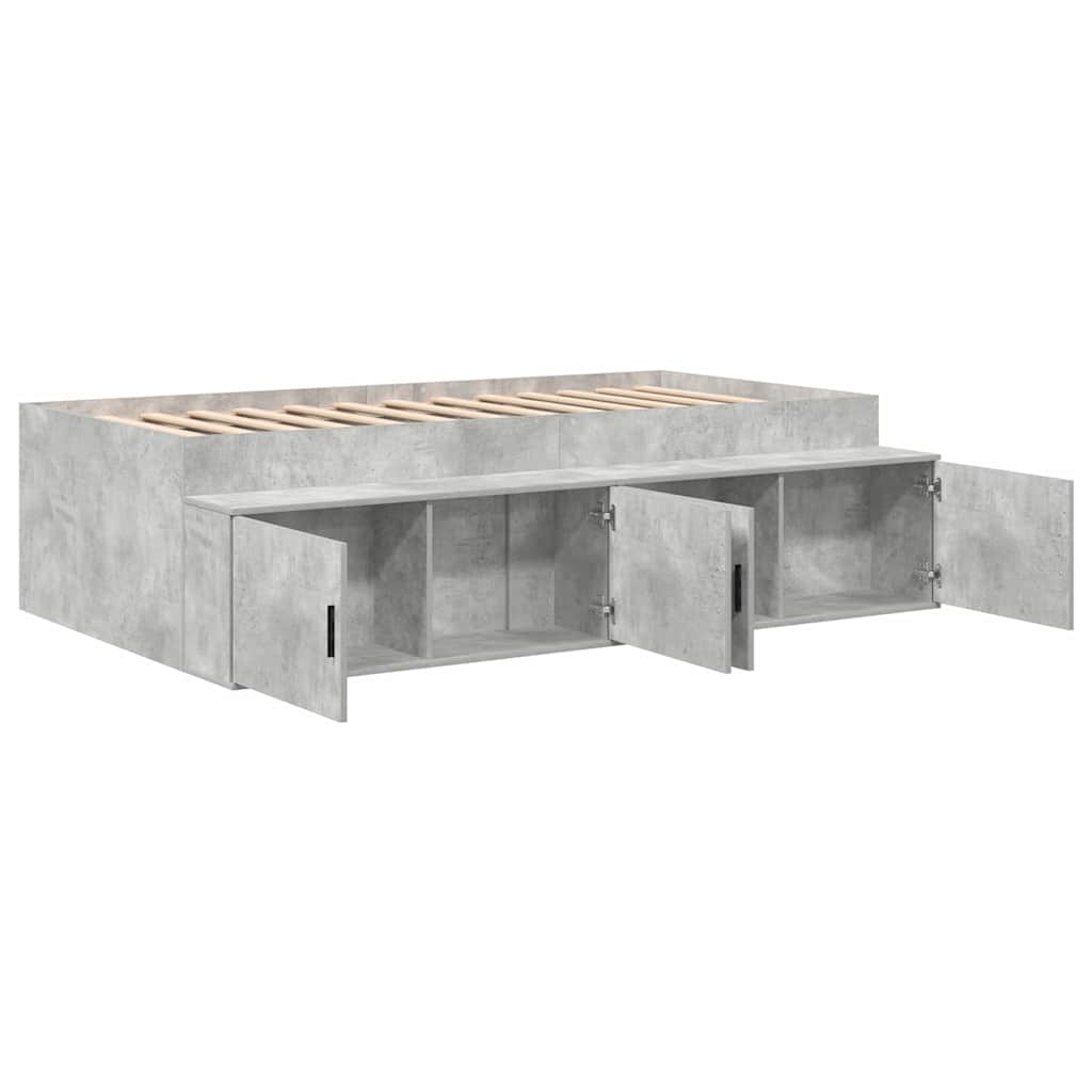 vidaXL Bettrahmen mit Schubladen Beton Grau 90 x 200 cm Holzwerkstoff