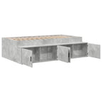 vidaXL Bettrahmen mit Schubladen Beton Grau 90 x 200 cm Holzwerkstoff